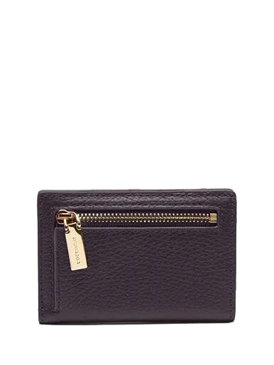 METALLIC SOFT Portafoglio verticale in pelle prune - Portafogli Donna