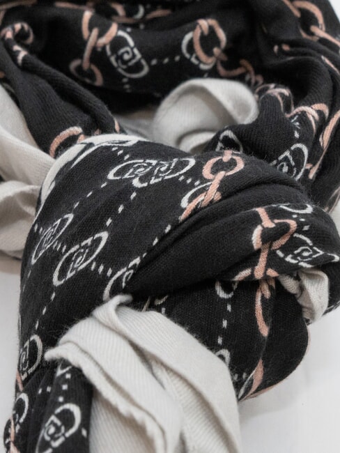 CHAIN Foulard con stampa all over NERO - Sciarpe