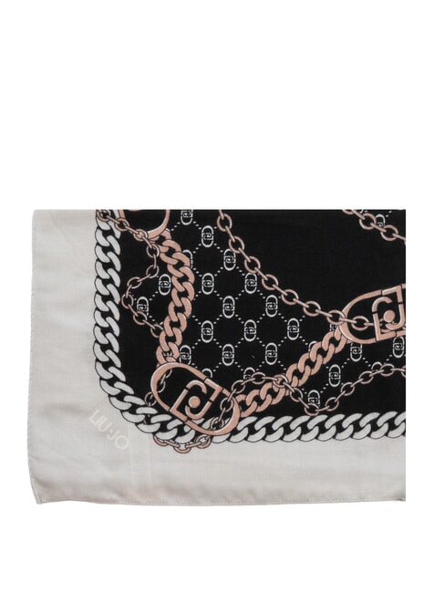 CHAIN Foulard con stampa all over NERO - Sciarpe
