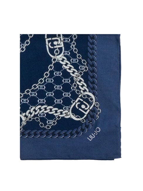 CHAIN Foulard con stampa all over blu lapis - Sciarpe