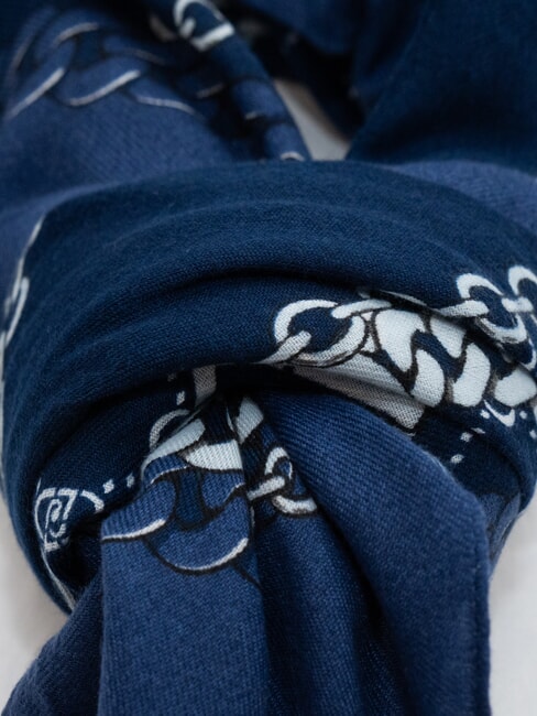 CHAIN Foulard con stampa all over blu lapis - Sciarpe