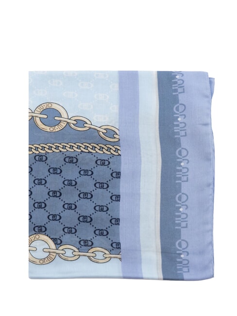 CHAIN Foulard con stampa all over light denim - Sciarpe