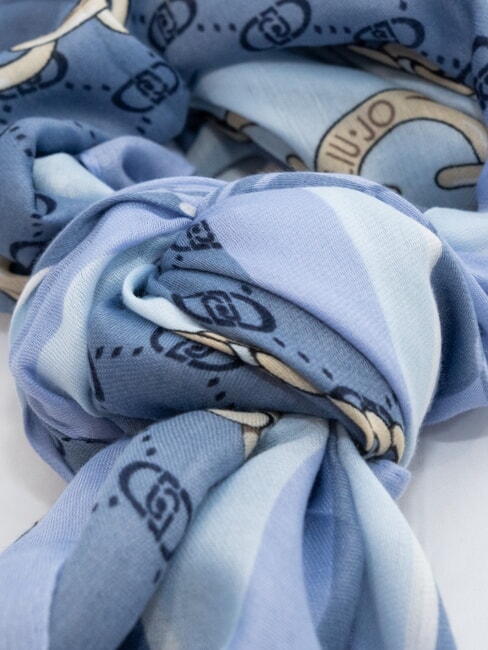 CHAIN Foulard con stampa all over light denim - Sciarpe