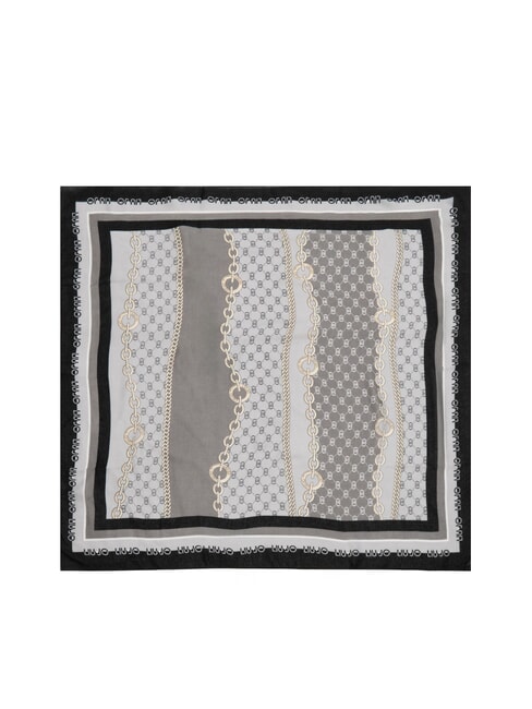 CHAIN Foulard con stampa all over NERO - Sciarpe