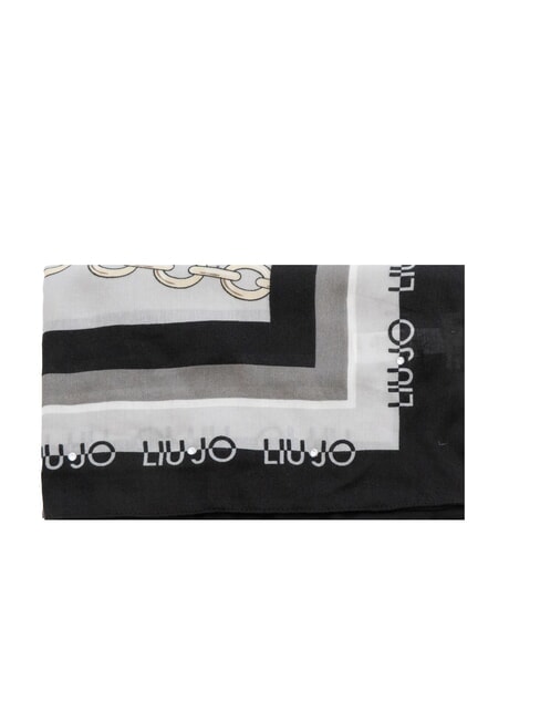 CHAIN Foulard con stampa all over NERO - Sciarpe