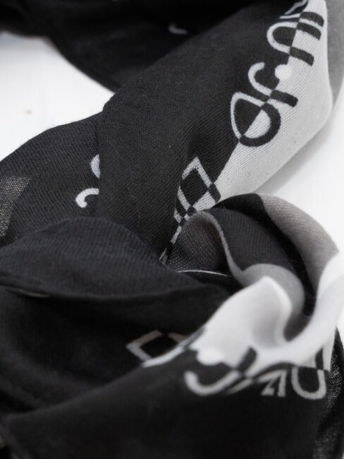 CHAIN Foulard con stampa all over NERO - Sciarpe