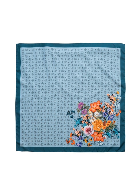 FLOWERS TWILL Foulard stampato azzurro flowers - Sciarpe