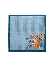 POLLINI FLOWERS TWILL Foulard stampato azzurro flowers - Sciarpe - 2