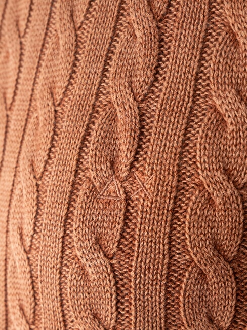 VINTAGE Maglione girocollo a trecce cacao - Maglie Uomo