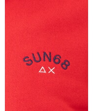 SUN68 MINI LOGO Felpa full zip con cappuccio rosso fuoco - Felpe Uomo - 2