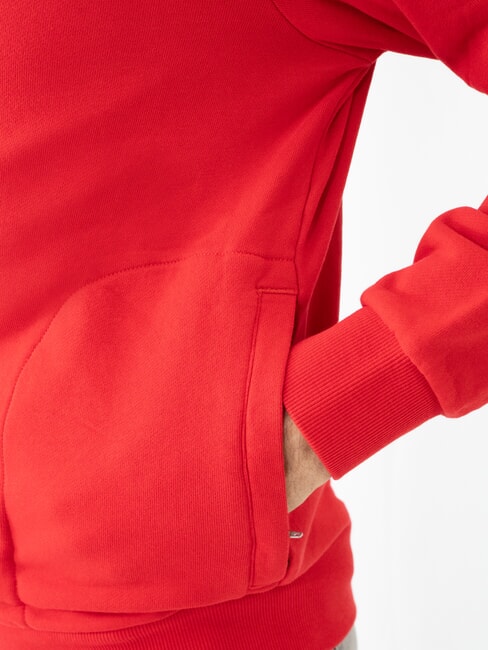 MINI LOGO Felpa full zip con cappuccio rosso fuoco - Felpe Uomo