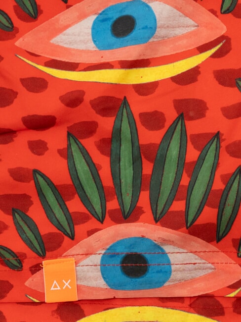 TRIBALE Costume uomo da mare rosso fuoco/blue - Costumi da bagno Uomo