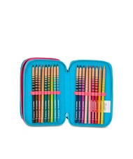 MERMAID M. FEVER Astuccio a 3 zip con kit scuola turchese fluo - Astucci e Accessori - 5