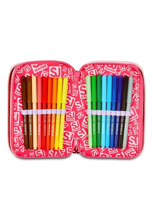 CAT&AIR Astuccio a 3 zip con kit scuola CANDY FUXIA - Astucci e Accessori