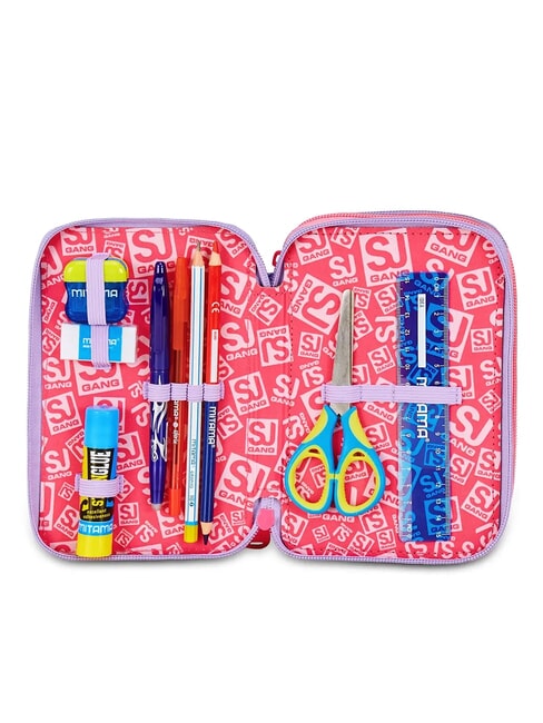 CAT&AIR Astuccio a 3 zip con kit scuola CANDY FUXIA - Astucci e Accessori
