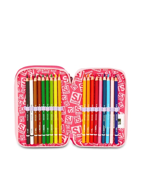 CAT LED Astuccio a 3 zip con kit scuola fuxiafluo - Astucci e Accessori