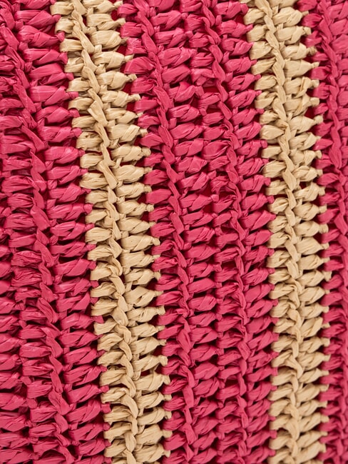 RAFIA Borsa mare in rafia bianco panna/ciclamino - Borse Donna