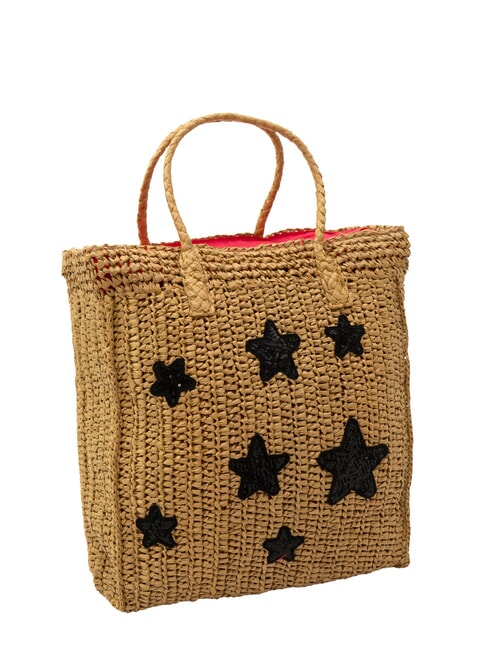 RAFIA Borsa mare in rafia sabbia/ciclamono - Borse Donna