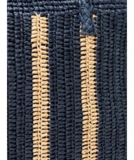 SUN68 RAFIA Borsa mare in rafia navy blue/bianco panna - Borse Donna - 3