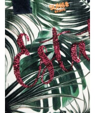 SUN68 FANCY SPONGE ALLOVER Borsa mare a spalla in canvas verde inglese/bianco panna - Borse Donna - 3