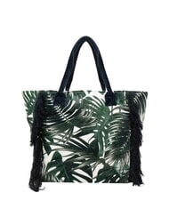 SUN68 FANCY SPONGE ALLOVER Borsa mare a spalla in canvas verde inglese/bianco panna - Borse Donna - 4