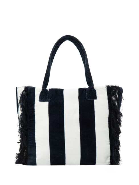 FANCY SPONGE ALLOVER Borsa mare a spalla in canvas navy blue/bianco panna - Borse Donna