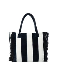 SUN68 FANCY SPONGE ALLOVER Borsa mare a spalla in canvas navy blue/bianco panna - Borse Donna - 4
