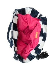 SUN68 FANCY SPONGE ALLOVER Borsa mare a spalla in canvas navy blue/bianco panna - Borse Donna - 5