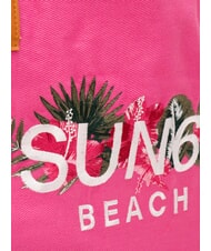 SUN68 LOGO BEACH Borsa mare in canvas fuxia - Borse Donna - 3