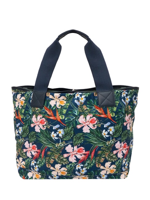 LOGO BEACH Borsa mare in canvas navy blue/fuxia - Borse Donna