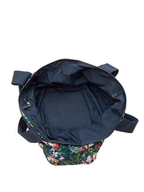 LOGO BEACH Borsa mare in canvas navy blue/fuxia - Borse Donna