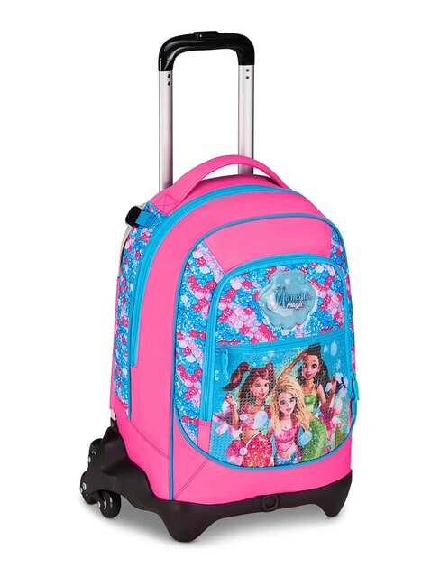 FEVER Zaino trolley sganciabile 3 ruote turchese fluo - Zaini con carrello