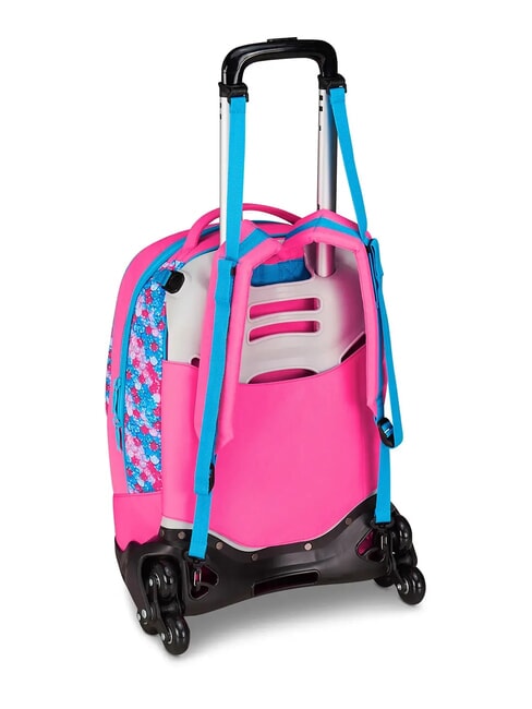 FEVER Zaino trolley sganciabile 3 ruote turchese fluo - Zaini con carrello