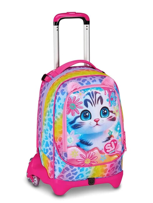 CAT&AIR Zaino trolley sganciabile 3 ruote CANDY FUXIA - Zaini con carrello