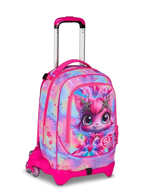 CAT LED Zaino trolley sganciabile 3 ruote fuxiafluo - Zaini con carrello