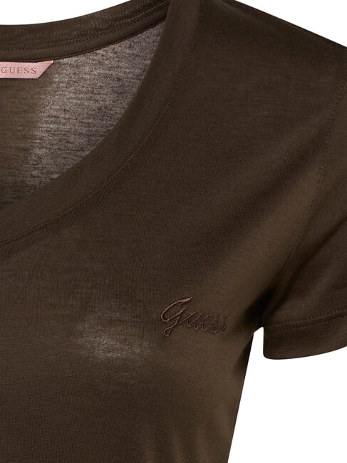 VN SS LIGHT BASIC T-shirt morbida con scollo a V espresso brown - T-shirt e Top Donna