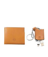 PIQUADRO CAMPIONARIO - BAGMOTIC KIT Portafoglio + Portachiavi con USB  in pelle cuoio/blu - Portafogli Uomo - 2