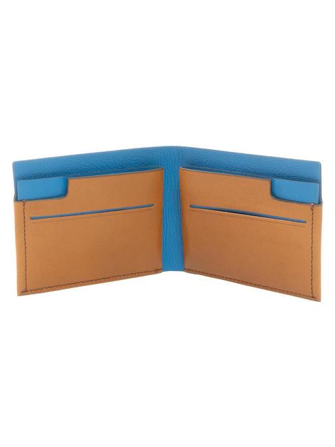 CAMPIONARIO - BAGMOTIC KIT Portafoglio + Portachiavi con USB  in pelle cuoio/blu - Portafogli Uomo