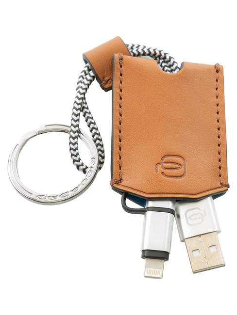 CAMPIONARIO - BAGMOTIC KIT Portafoglio + Portachiavi con USB  in pelle cuoio/blu - Portafogli Uomo