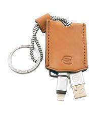 PIQUADRO CAMPIONARIO - BAGMOTIC KIT Portafoglio + Portachiavi con USB  in pelle cuoio/blu - Portafogli Uomo - 5