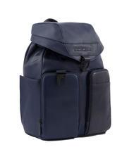 PIQUADRO CAMPIONARIO - FINN  Zaino porta PC 14", in pelle blu - Zaini da lavoro porta PC - 2