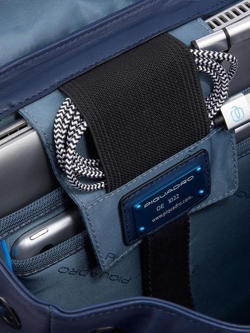 CAMPIONARIO - FINN  Zaino porta PC 14", in pelle blu - Zaini da lavoro porta PC