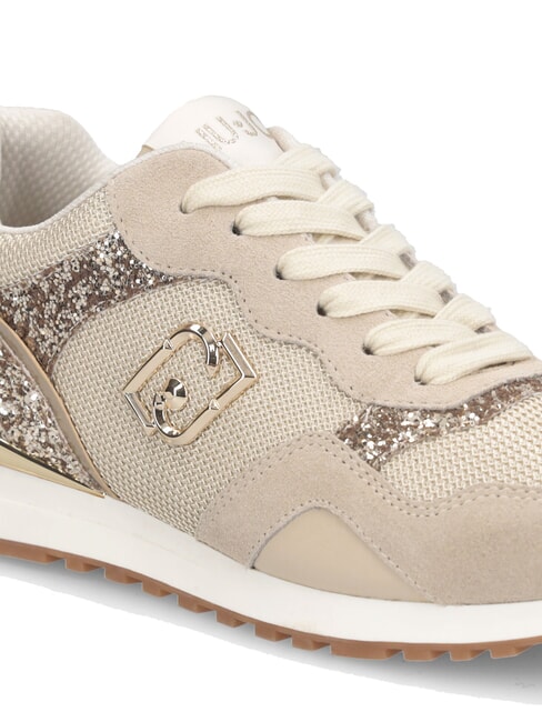 MAXI WONDER LOW 02 Sneakers glitter e mesh rope/light gold - Scarpe Donna