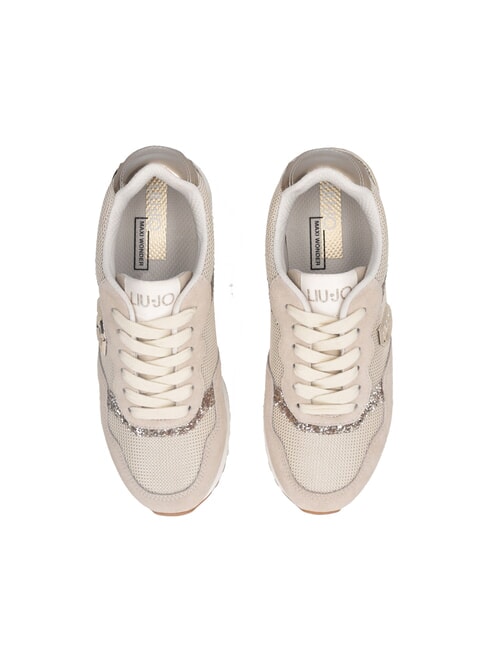 MAXI WONDER LOW 02 Sneakers glitter e mesh rope/light gold - Scarpe Donna