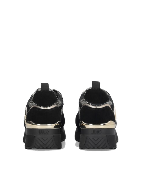 MAXI WONDER 01 Sneakers platform con dettagli python nero - Scarpe Donna