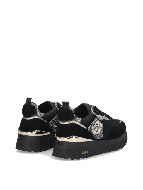 MAXI WONDER 01 Sneakers platform con dettagli python nero - Scarpe Donna