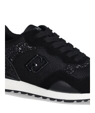 LIUJO MAXI WONDER LOW 02 Sneakers glitter e mesh nero - Scarpe Donna - 6
