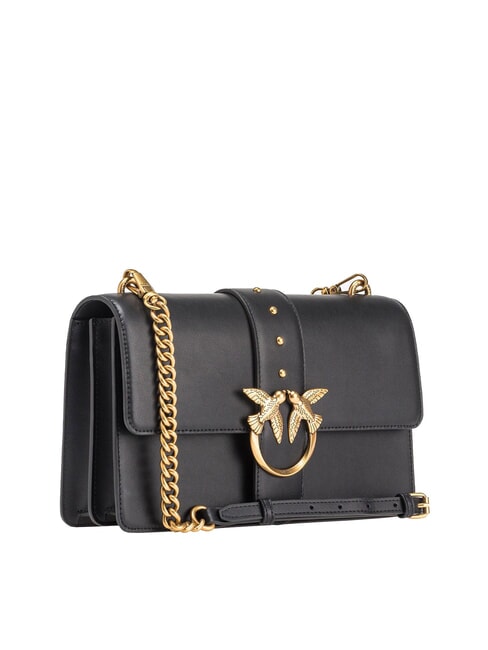 LOVE ONE CLASSIC Borsa in pelle a tracolla con flap nero-antique gold - Borse Donna