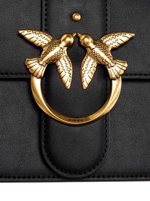 LOVE ONE CLASSIC Borsa in pelle a tracolla con flap nero-antique gold - Borse Donna