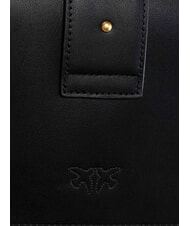 PINKO LOVE ONE CLASSIC Borsa in pelle a tracolla con flap nero-antique gold - Borse Donna - 5